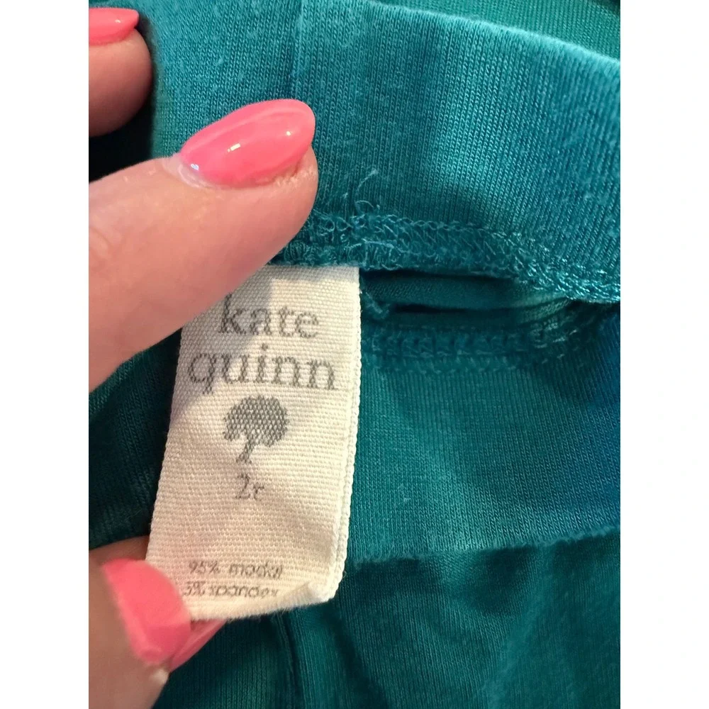 Kate Quinn Kids Teal Green Modal Dress and Leggings Set 2T Long Sleeve Outfit